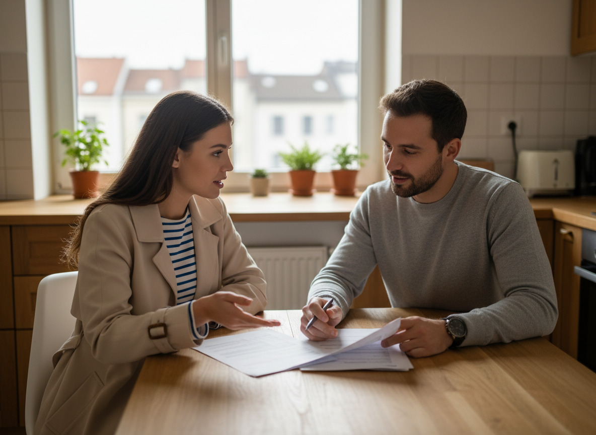 Jeune femme examinant documents d