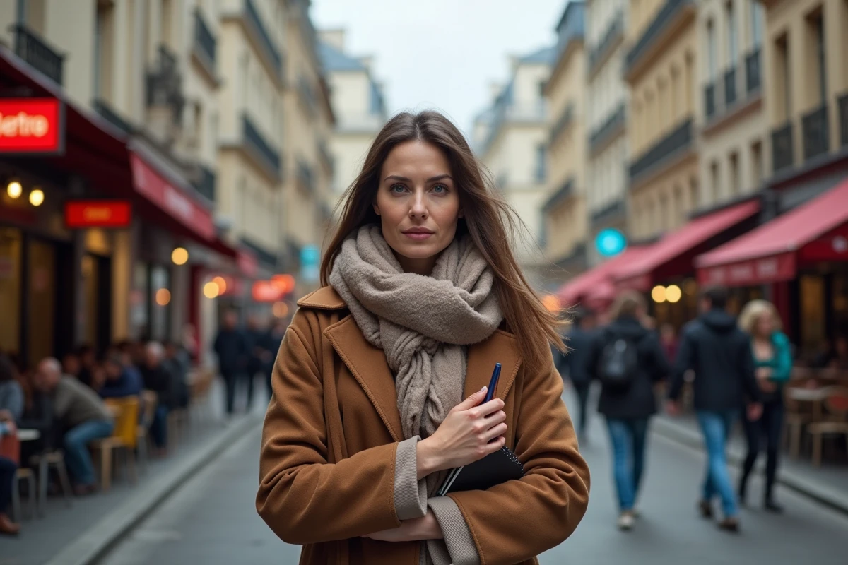 Femme méditerranéenne dans une rue parisienne