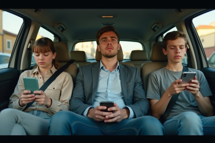 Jeune homme mal à l'aise dans une voiture bondée