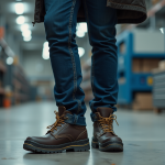 Homme ouvrier en uniforme dans une usine moderne