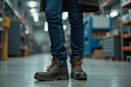 Homme ouvrier en uniforme dans une usine moderne