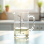 Verre mesure précis de 250 cl sur plan de cuisine lumineux
